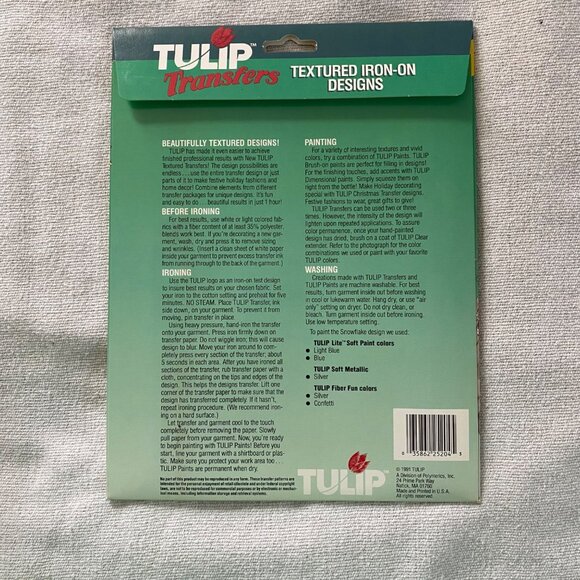 Vintage '90s Tulip Transfer Iron On Christmas Collection Snowflakes XT-4 - Picture 2 of 2